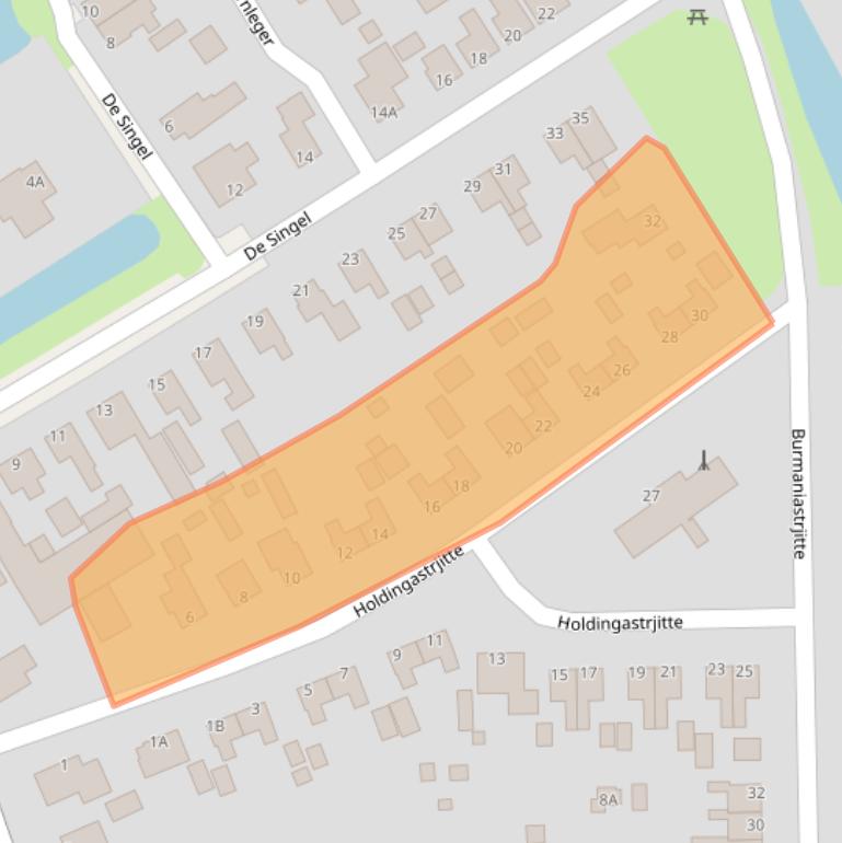 Kaart van postcodegebied 9133NG.