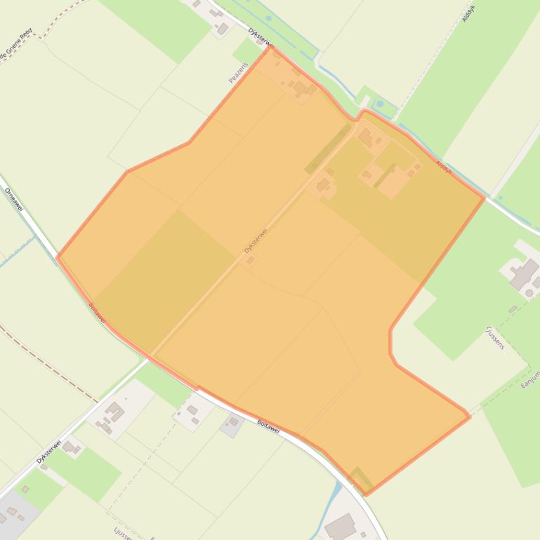 Kaart van postcodegebied 9134DB.