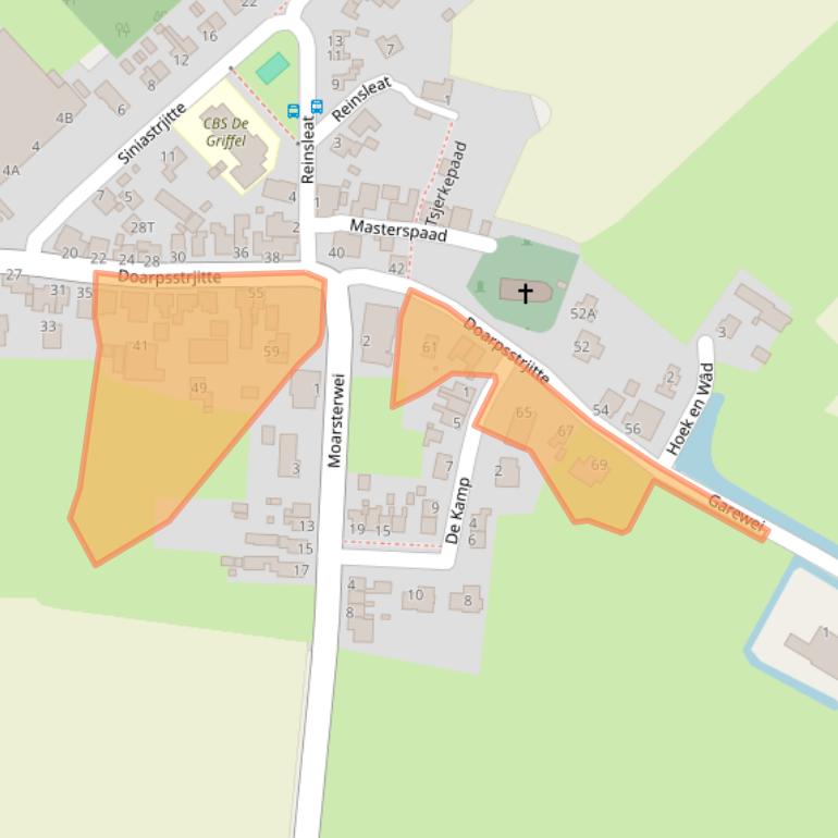 Kaart van postcodegebied 9134NL.