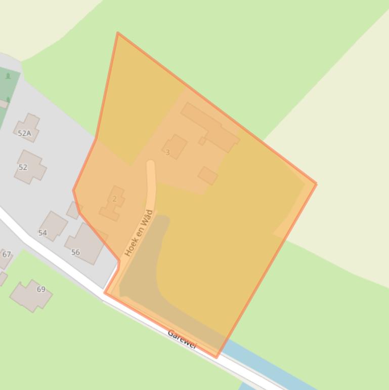 Kaart van postcodegebied 9134NS.