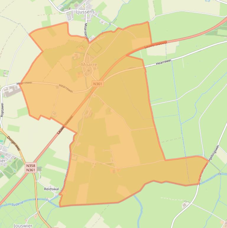 Kaart van postcodegebied 9135.
