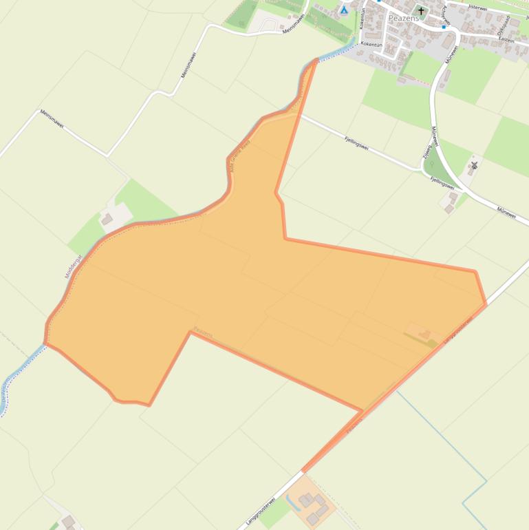 Kaart van postcodegebied 9136DE.