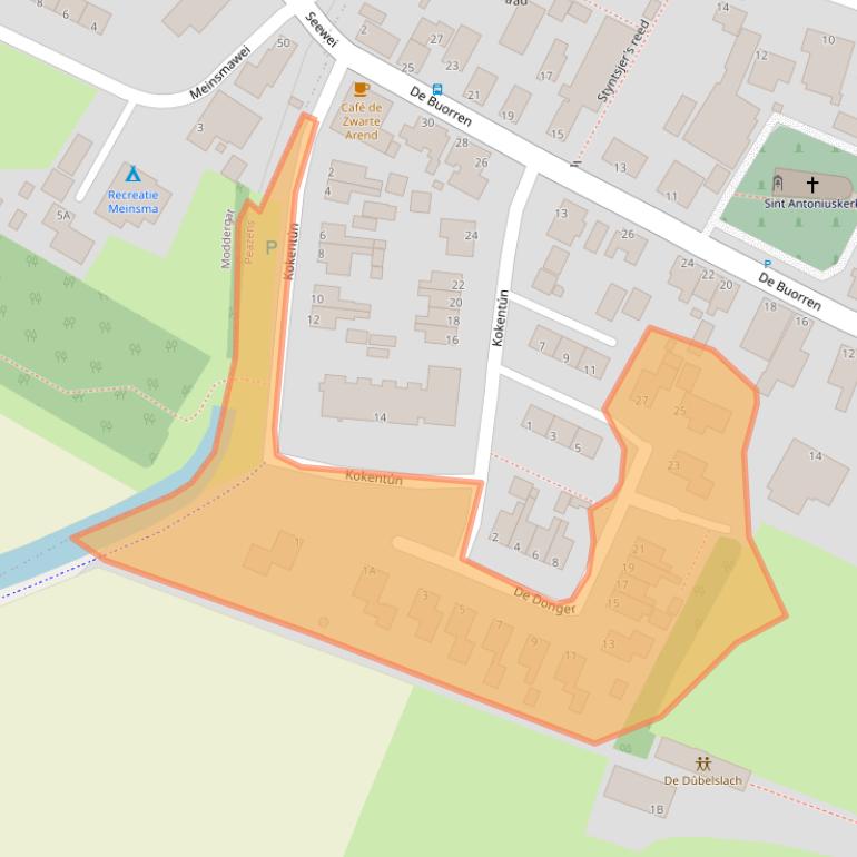 Kaart van postcodegebied 9136PN.