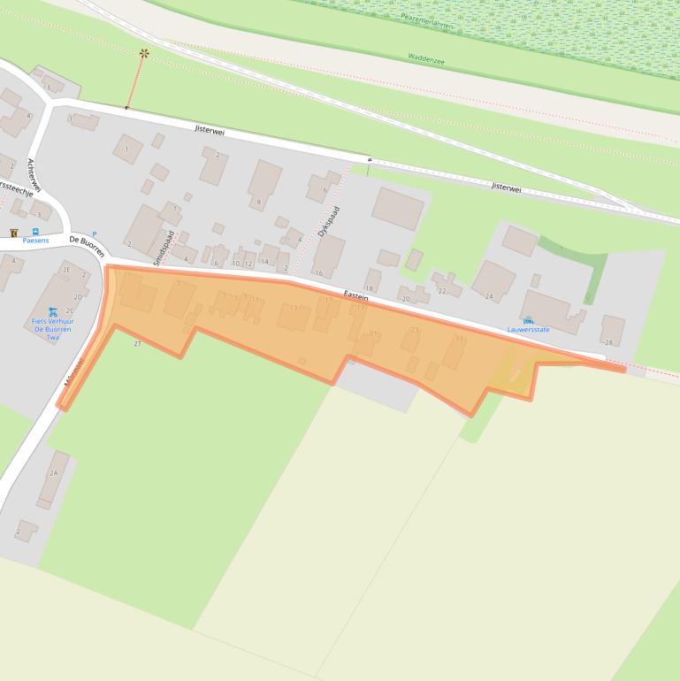 Kaart van postcodegebied 9136RB.