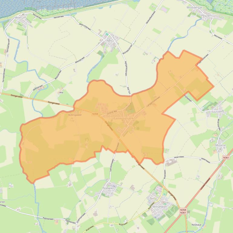 Kaart van postcodegebied 9137.