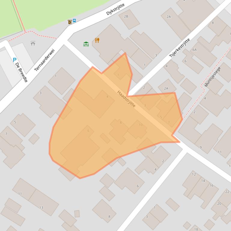 Kaart van postcodegebied 9141TP.