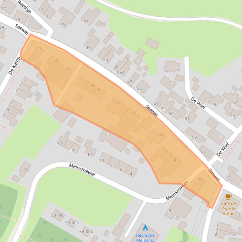 Kaart van postcodegebied 9142VT.