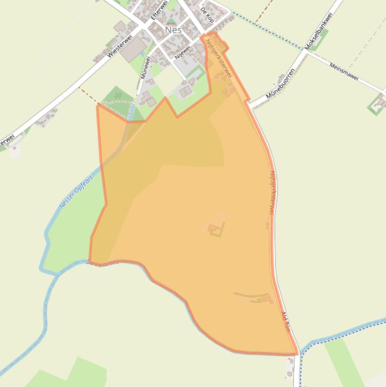 Kaart van postcodegebied 9143DN.