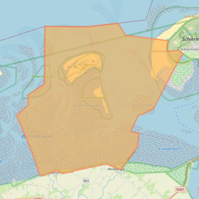 Kaart van postcodegebied 9143NZ.