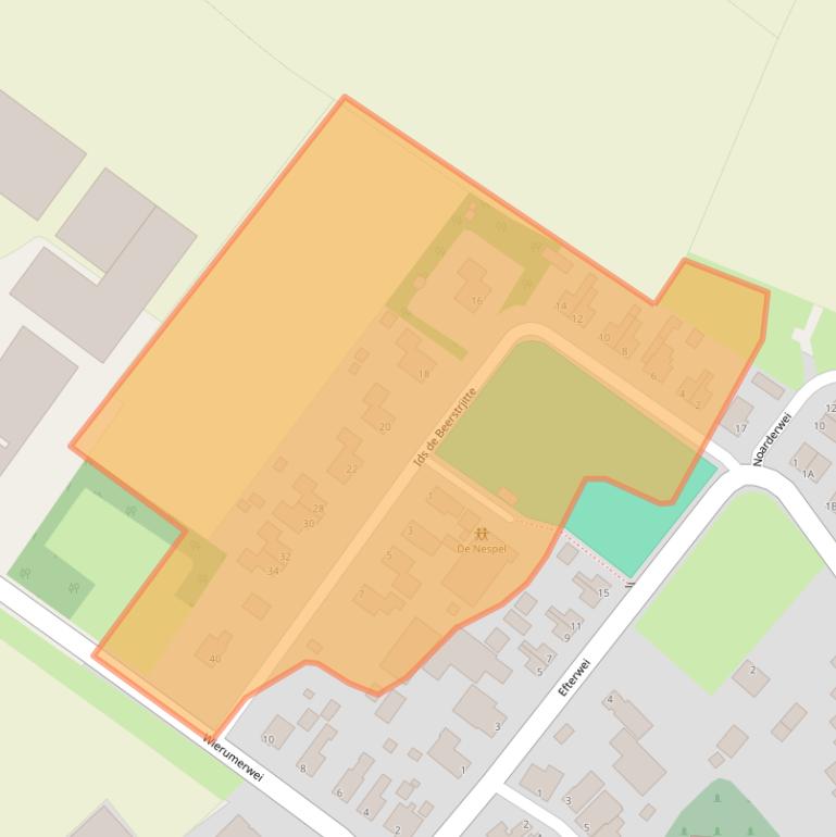 Kaart van postcodegebied 9143WG.