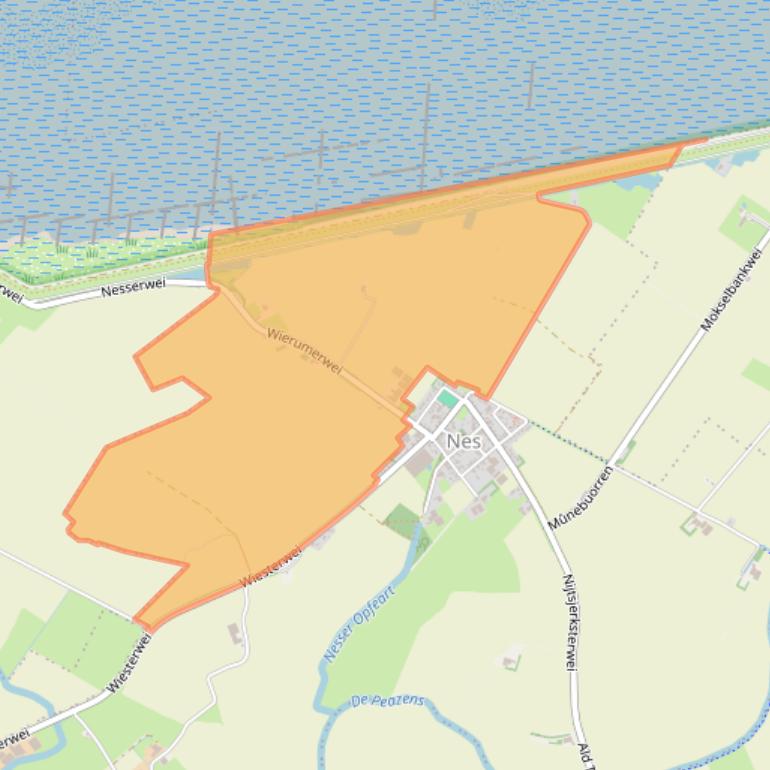 Kaart van postcodegebied 9143WZ.