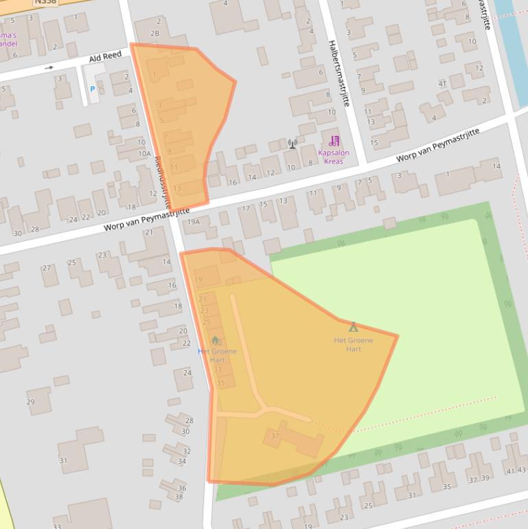 Kaart van postcodegebied 9145SG.