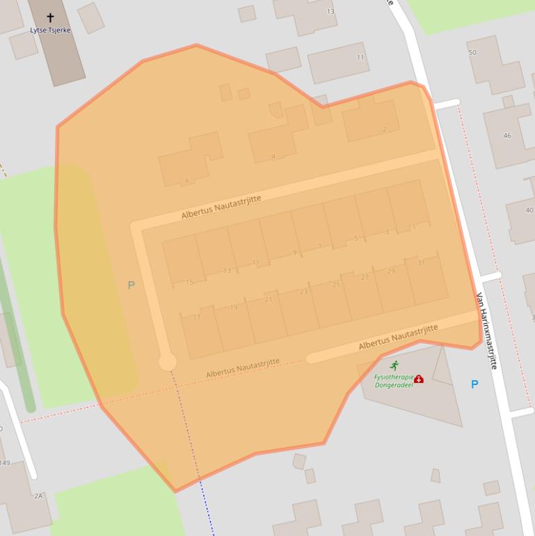 Kaart van postcodegebied 9145TC.