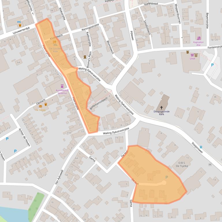 Kaart van postcodegebied 9151HE.