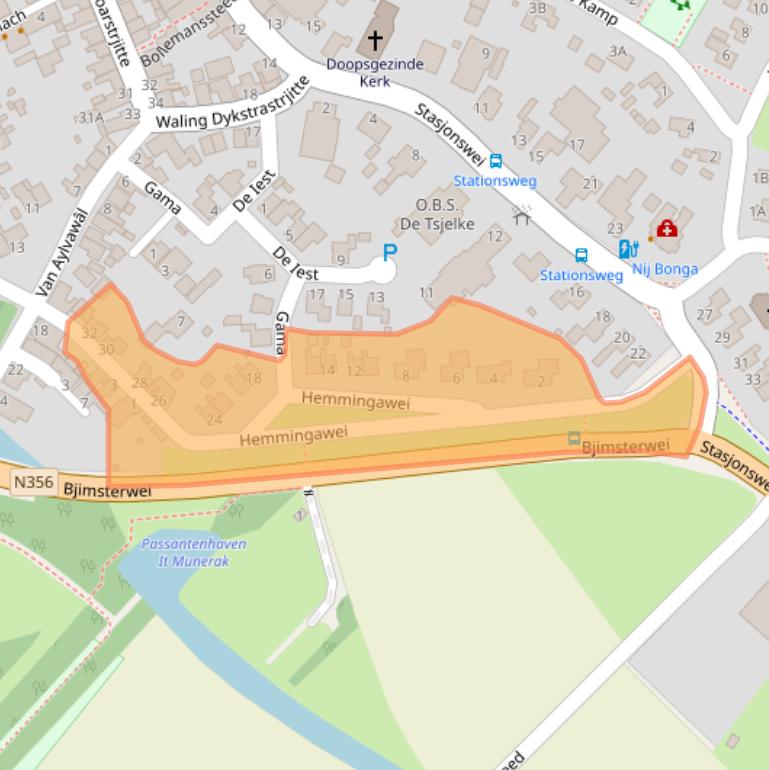 Kaart van postcodegebied 9151HP.