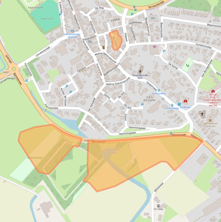 Kaart van postcodegebied 9151HZ.