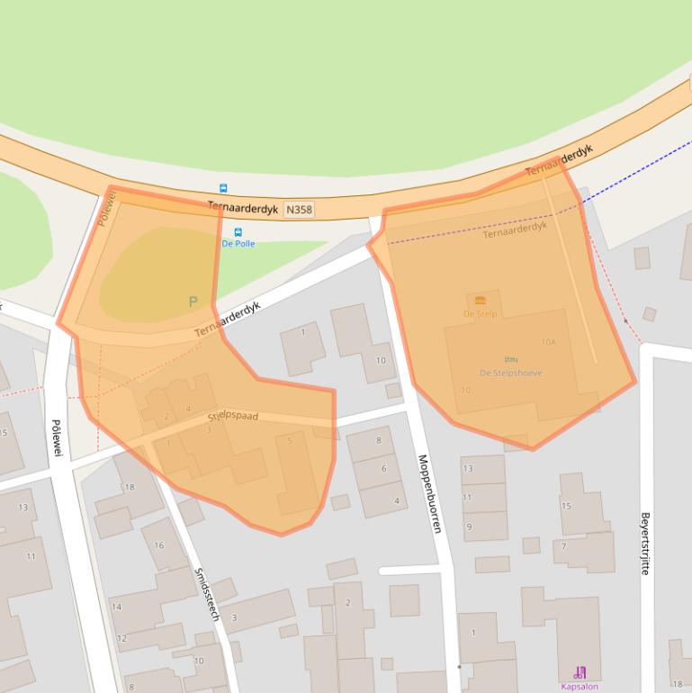 Kaart van postcodegebied 9151JB.