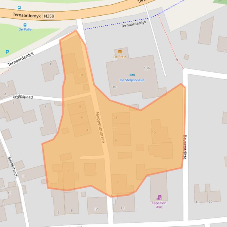 Kaart van postcodegebied 9151JC.