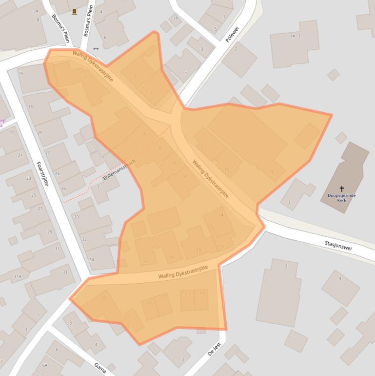 Kaart van postcodegebied 9151JK.