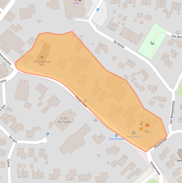 Kaart van postcodegebied 9151JL.