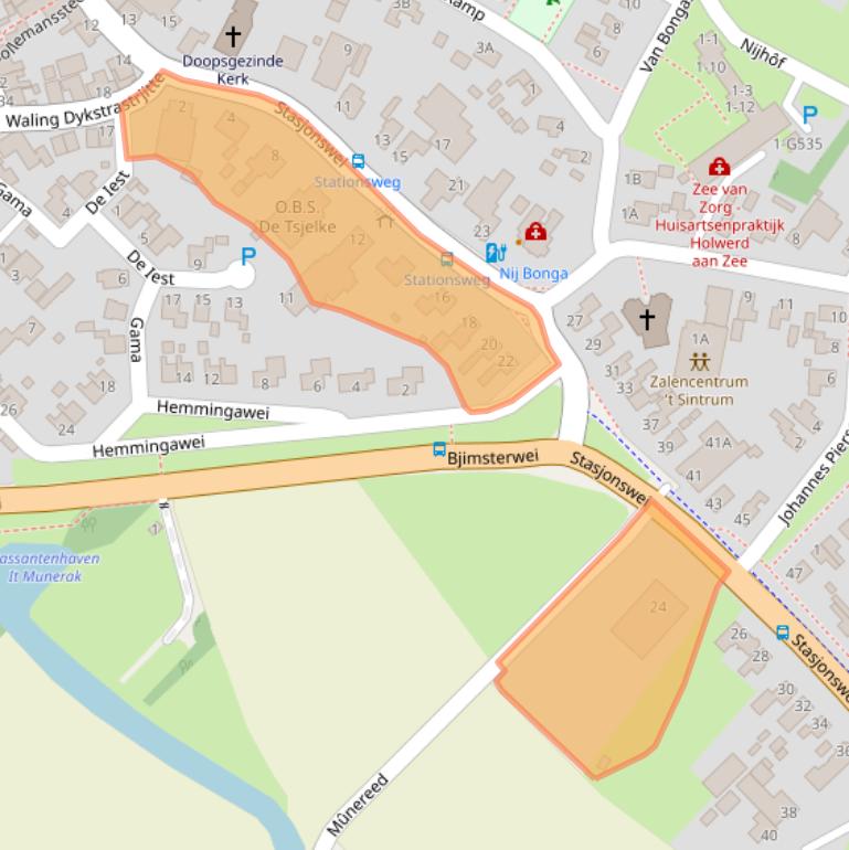 Kaart van postcodegebied 9151JN.