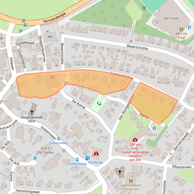 Kaart van postcodegebied 9151JT.