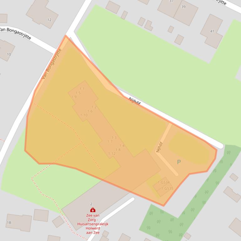 Kaart van postcodegebied 9151KC.