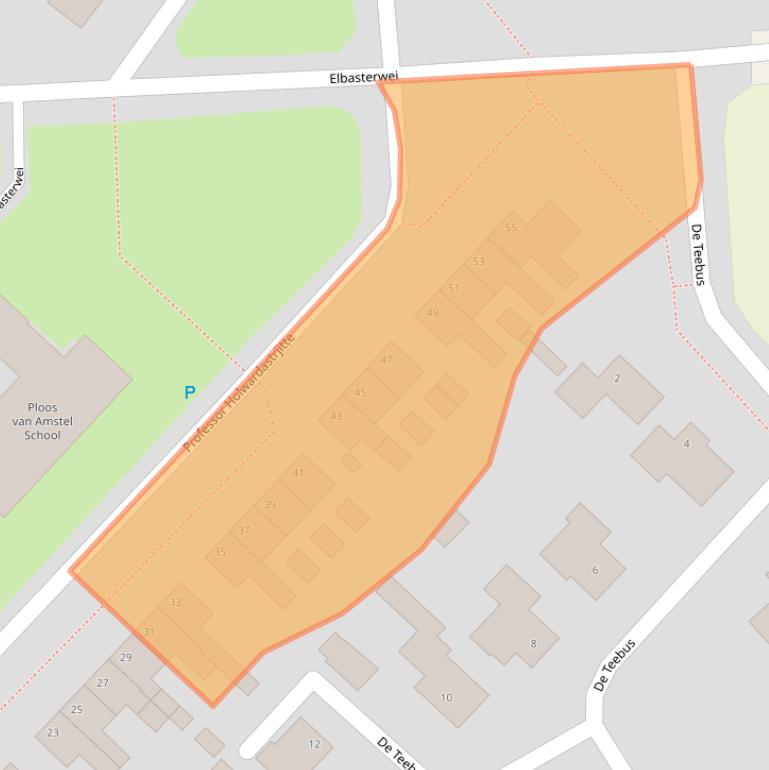 Kaart van postcodegebied 9151KV.