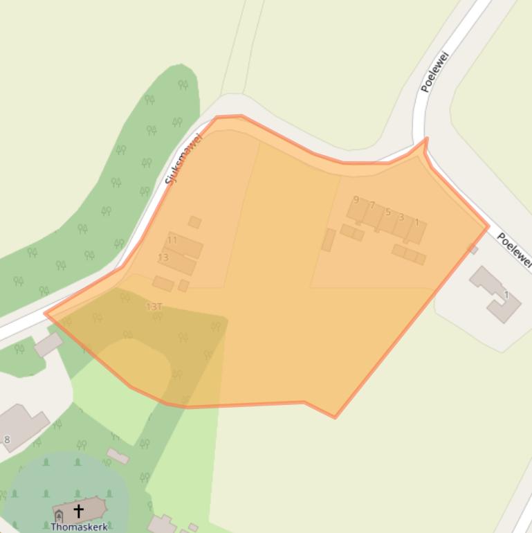 Kaart van postcodegebied 9152BG.