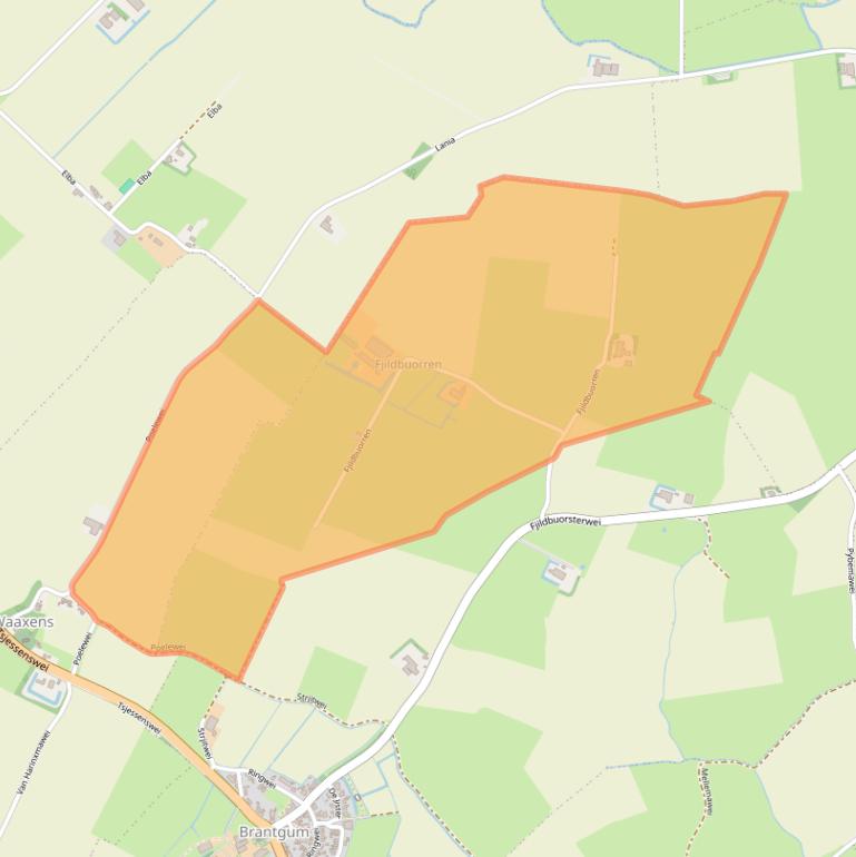 Kaart van postcodegebied 9153AZ.