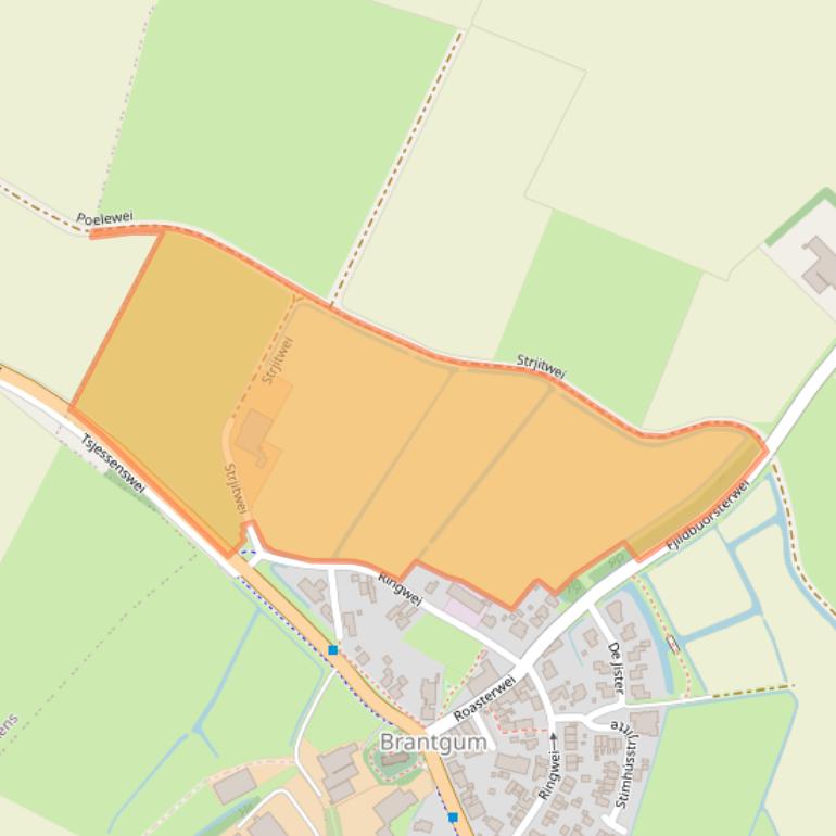 Kaart van postcodegebied 9153BG.