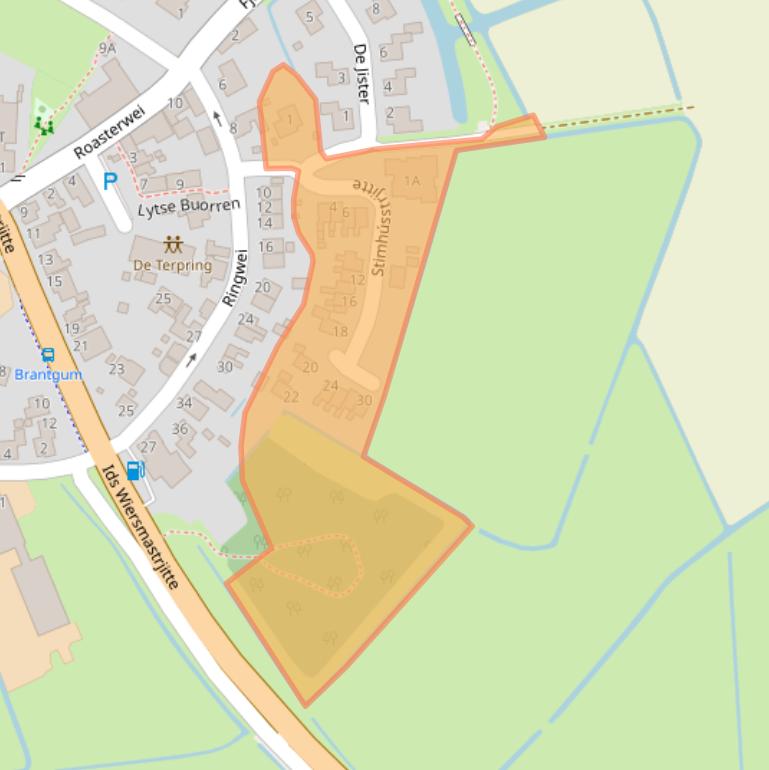 Kaart van postcodegebied 9153BH.