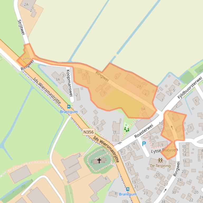 Kaart van postcodegebied 9153BK.