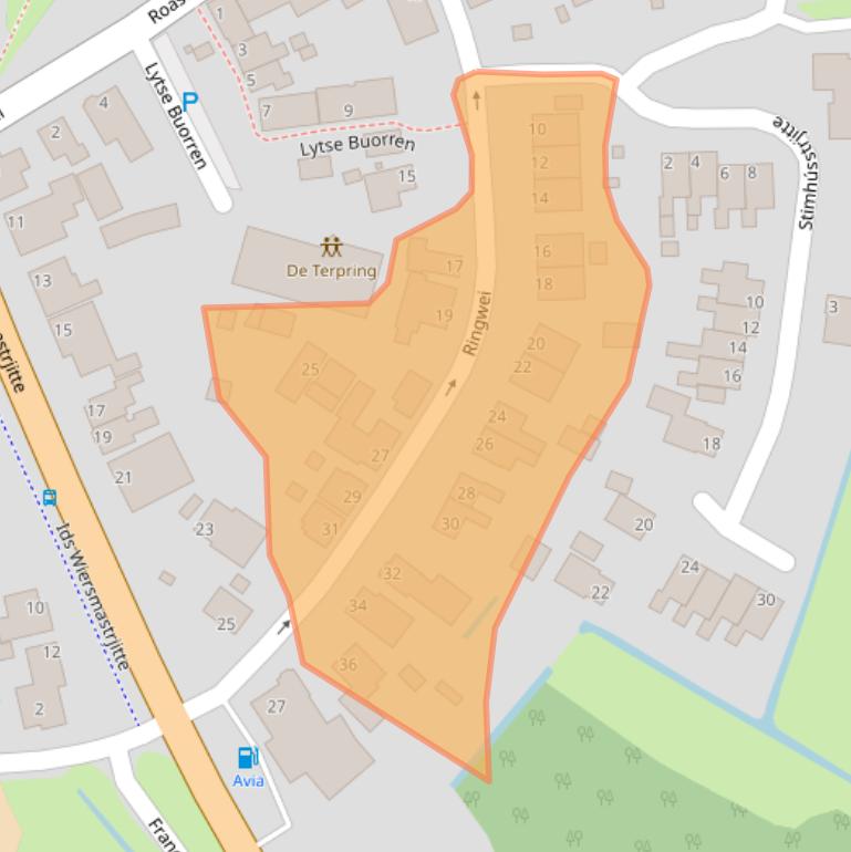 Kaart van postcodegebied 9153BL.