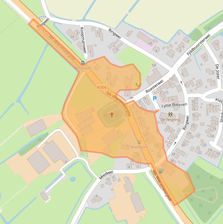 Kaart van postcodegebied 9153BS.