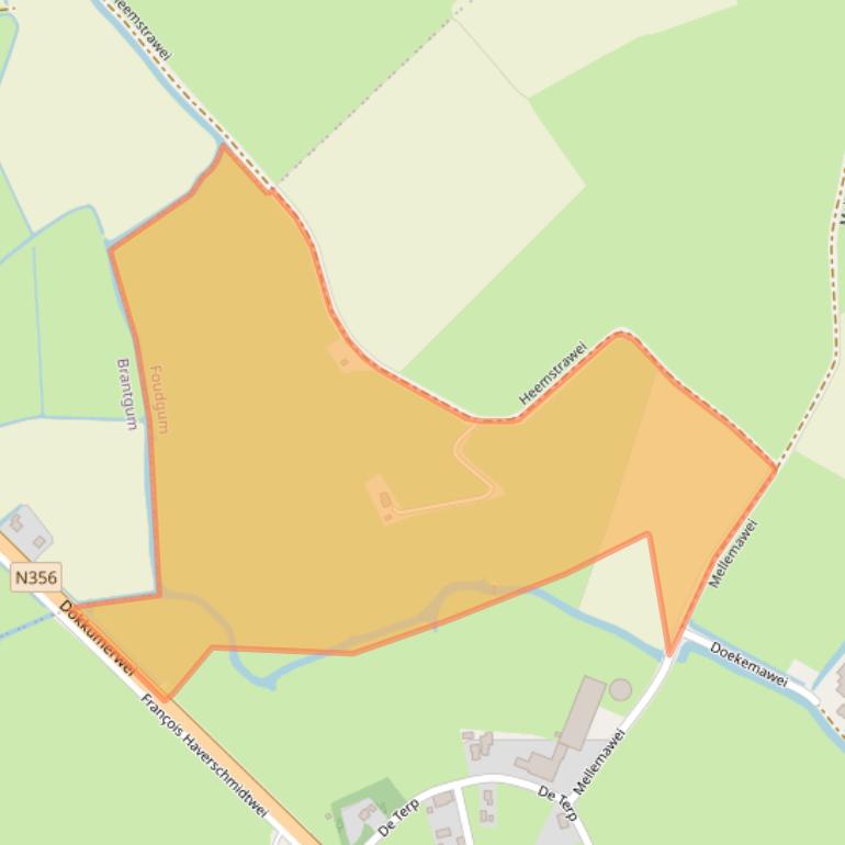 Kaart van postcodegebied 9154AW.