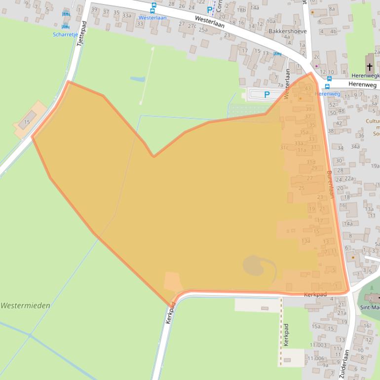 Kaart van postcodegebied 9161AJ.