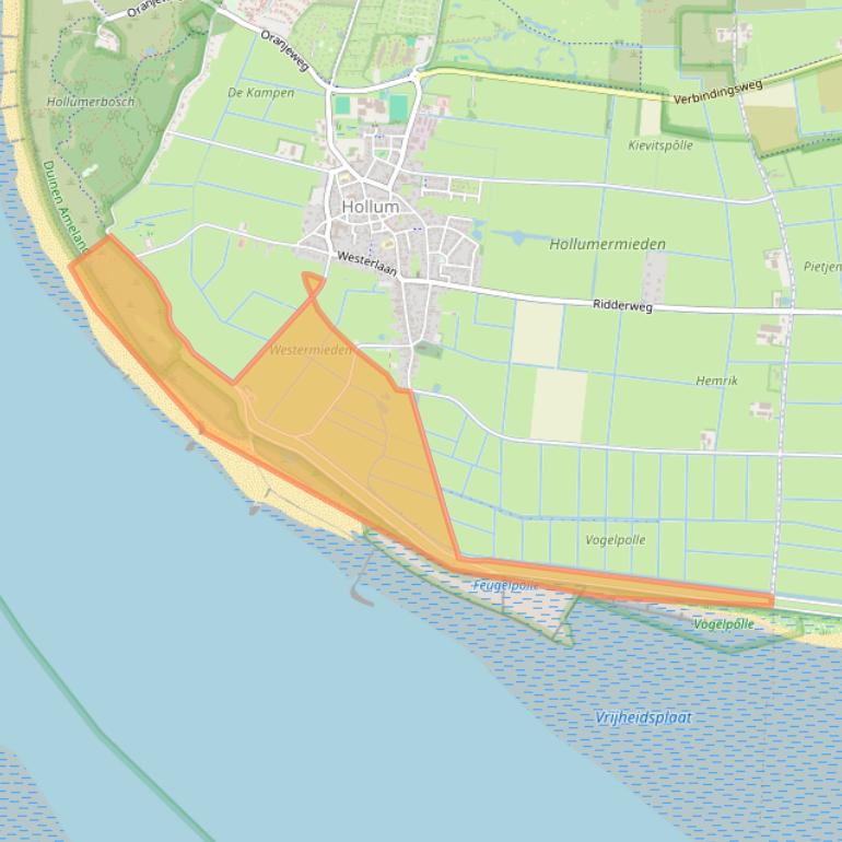 Kaart van postcodegebied 9161AS.