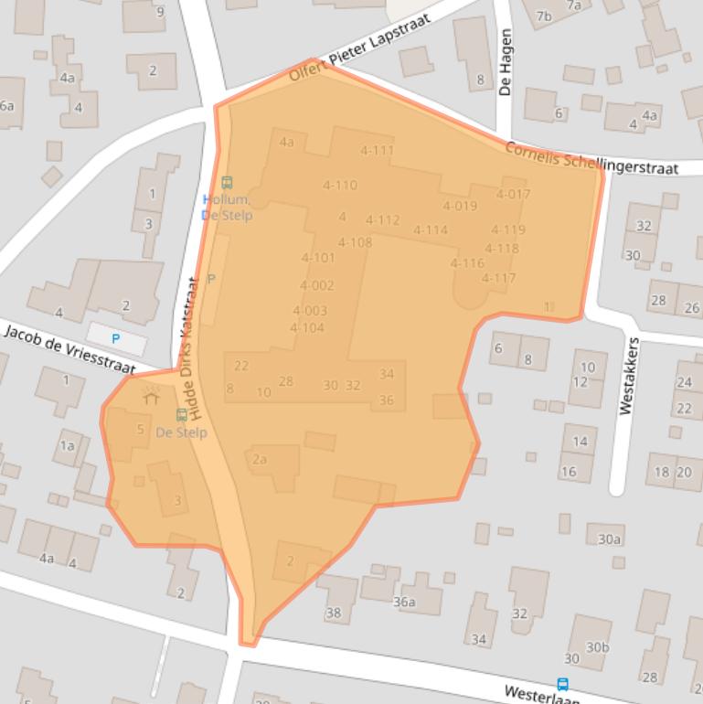 Kaart van postcodegebied 9161AZ.