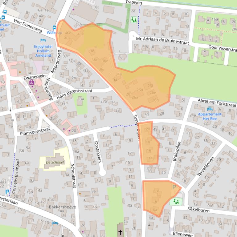 Kaart van postcodegebied 9161BP.