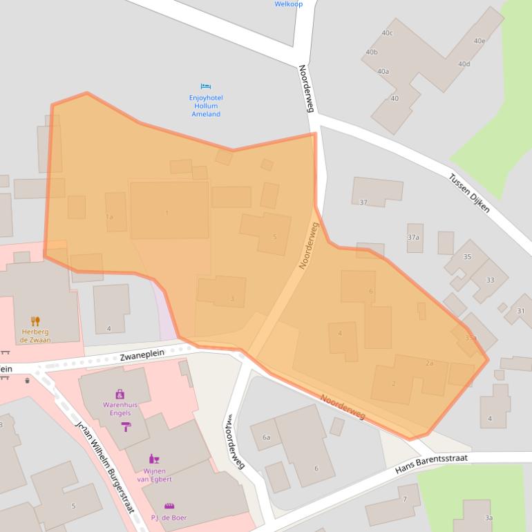 Kaart van postcodegebied 9161BR.