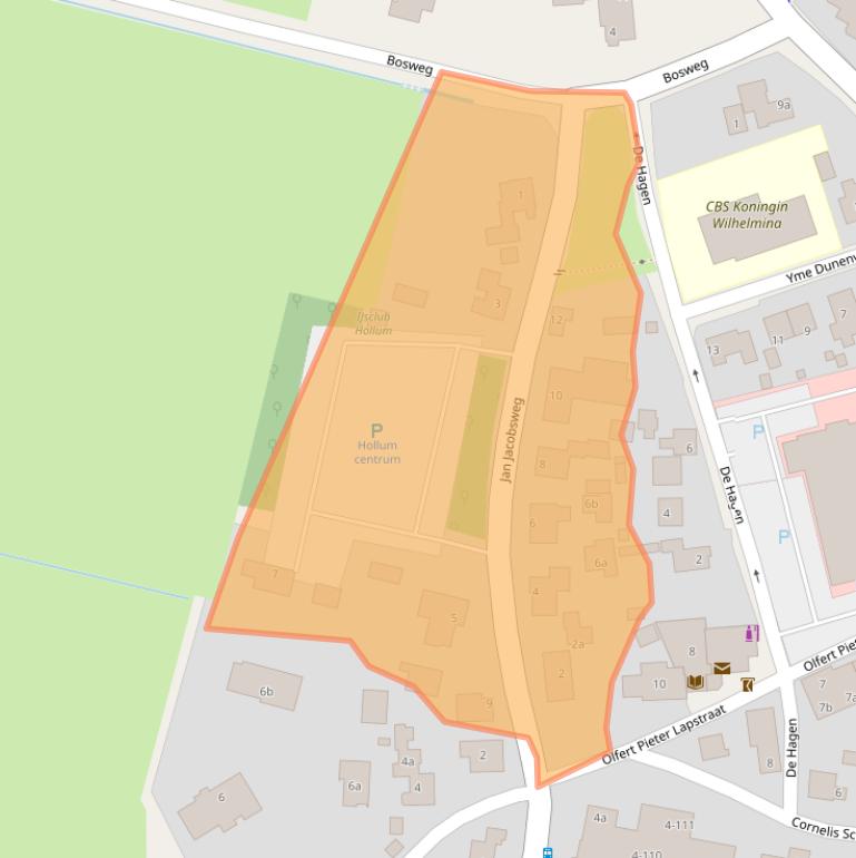 Kaart van postcodegebied 9161BW.