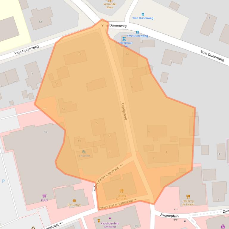 Kaart van postcodegebied 9161CA.