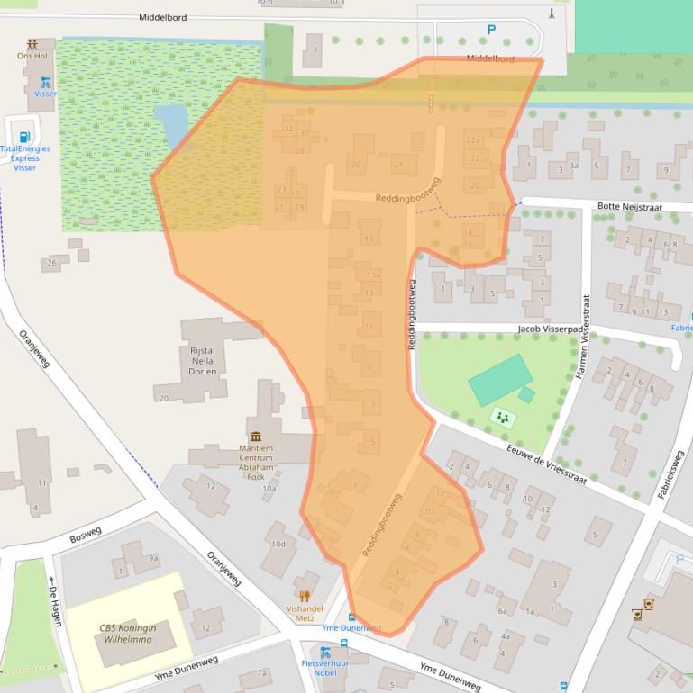 Kaart van postcodegebied 9161CD.