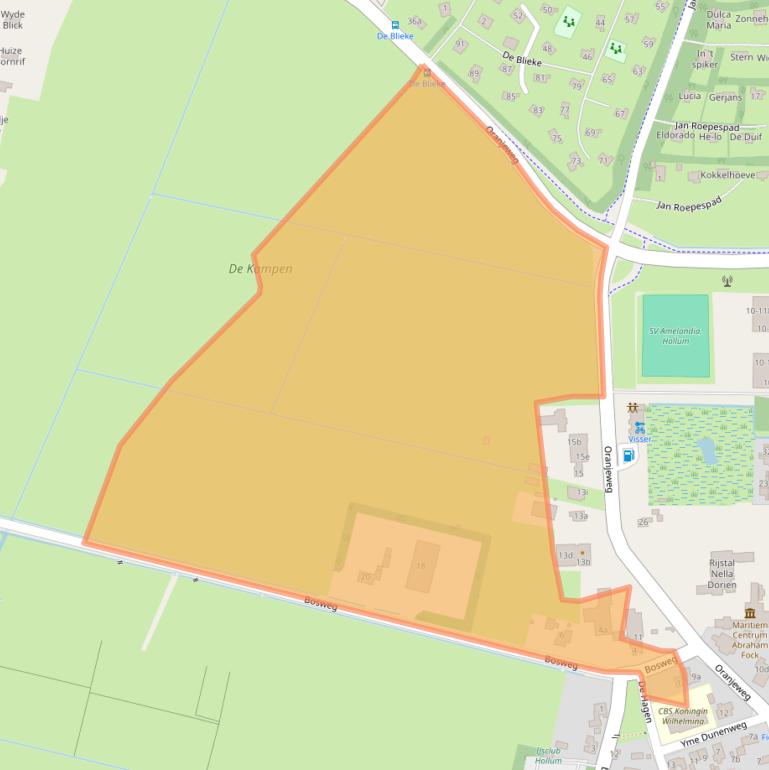 Kaart van postcodegebied 9161CX.