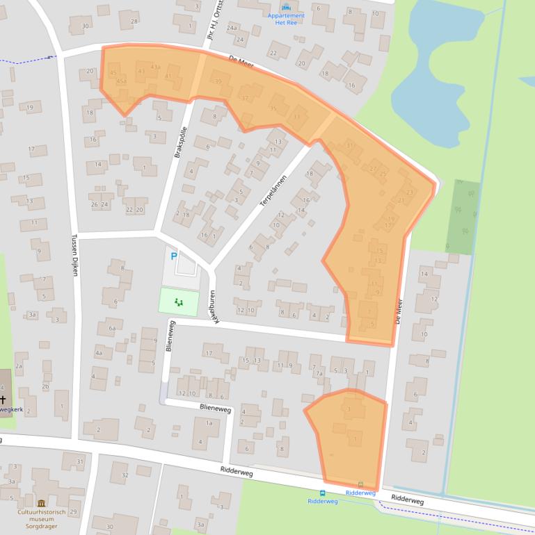 Kaart van postcodegebied 9161DP.