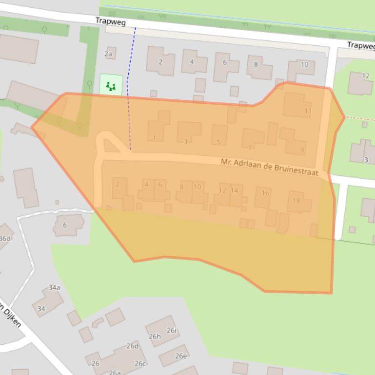 Kaart van postcodegebied 9161EC.