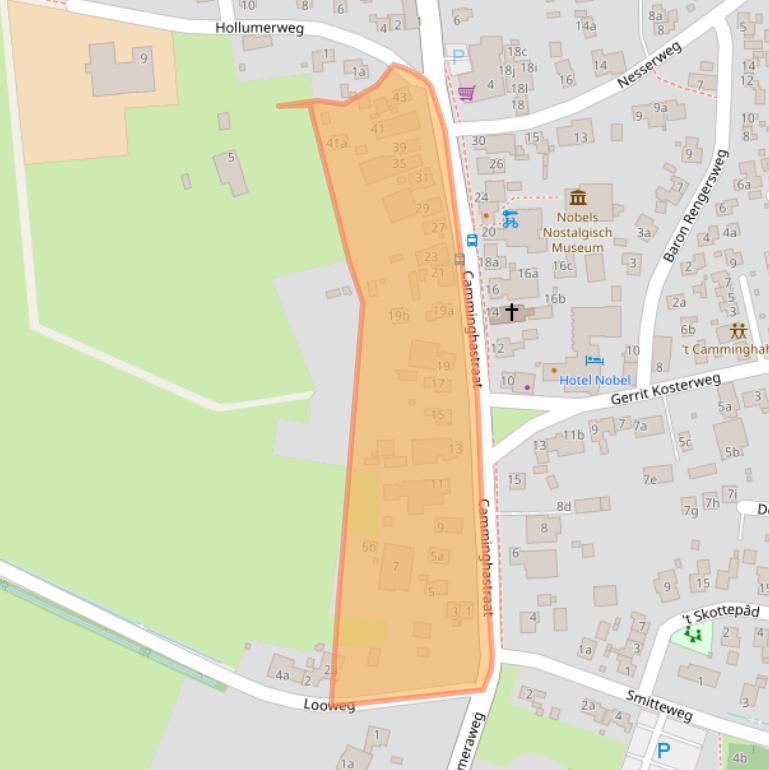 Kaart van postcodegebied 9162EK.