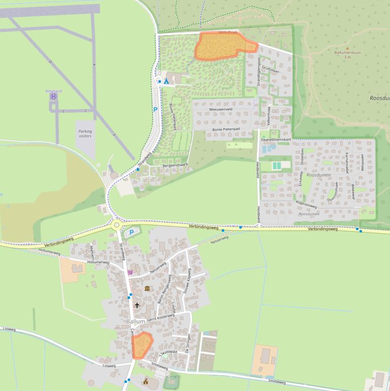 Kaart van postcodegebied 9162EL.