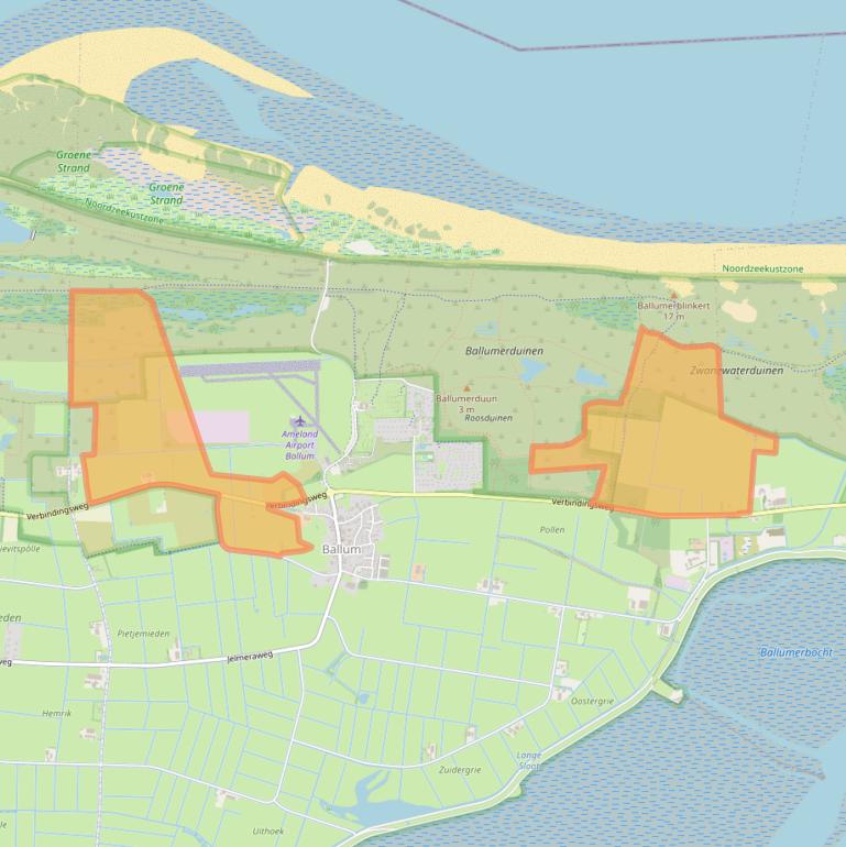 Kaart van postcodegebied 9162EW.